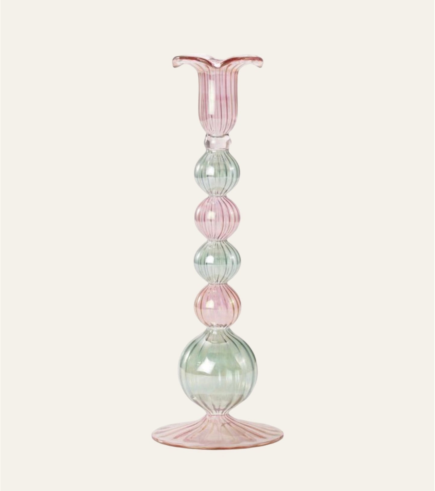 Candle holder Moonlight Copenhagen - green x pink no. 1
