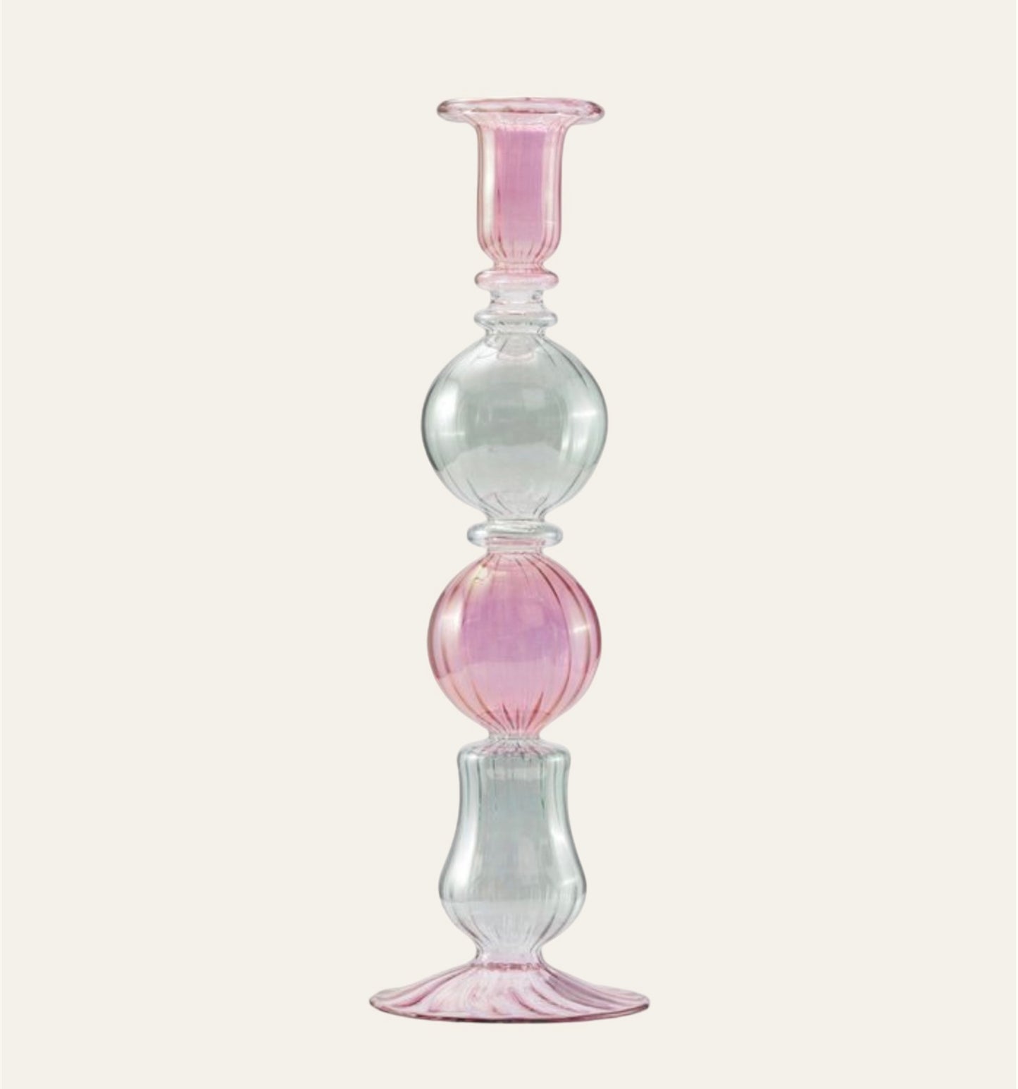 Candle holder Moonlight Copenhagen - pink x green no. 2