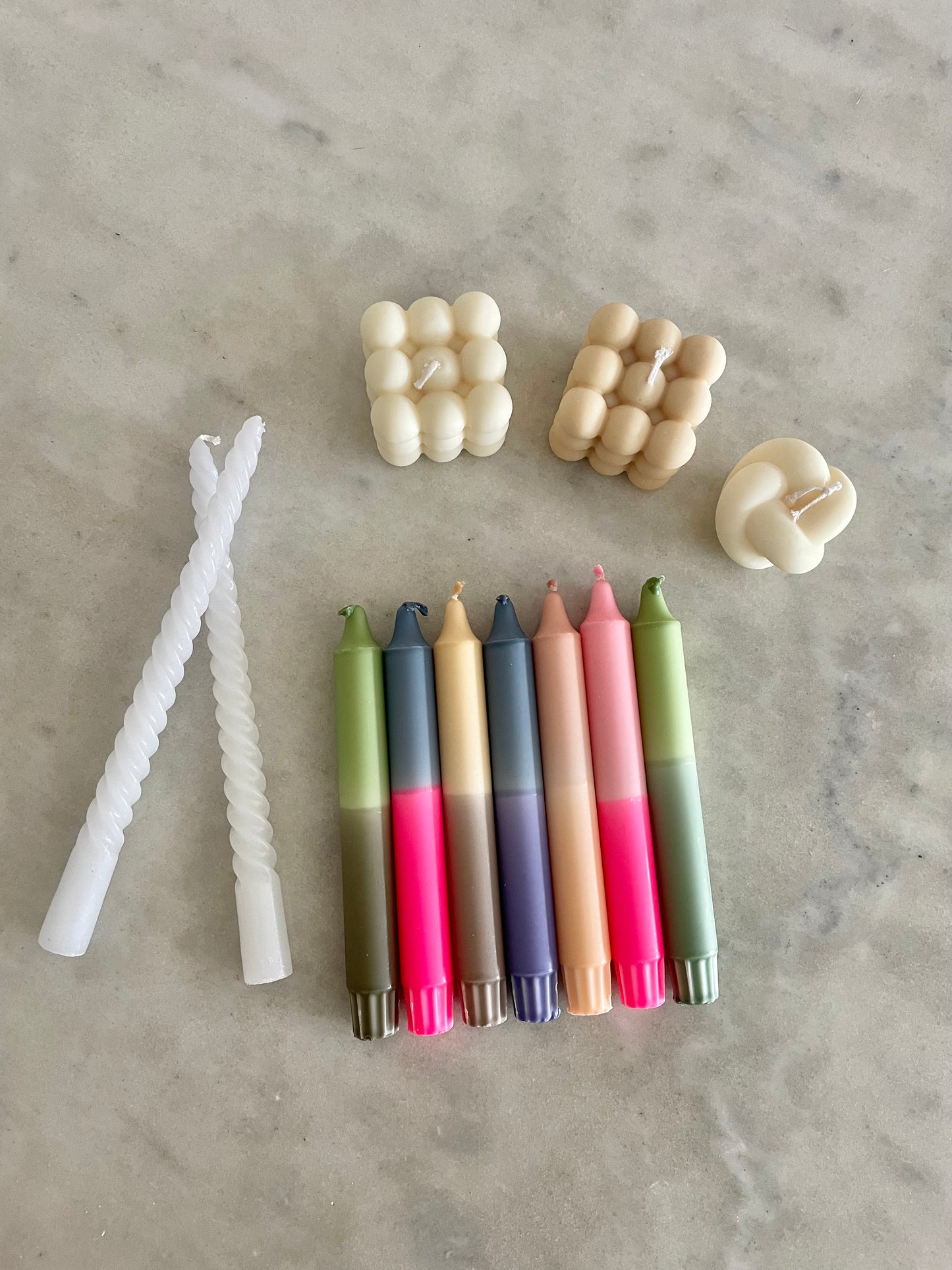 Candle Dip Dye - pale blush x pale peach