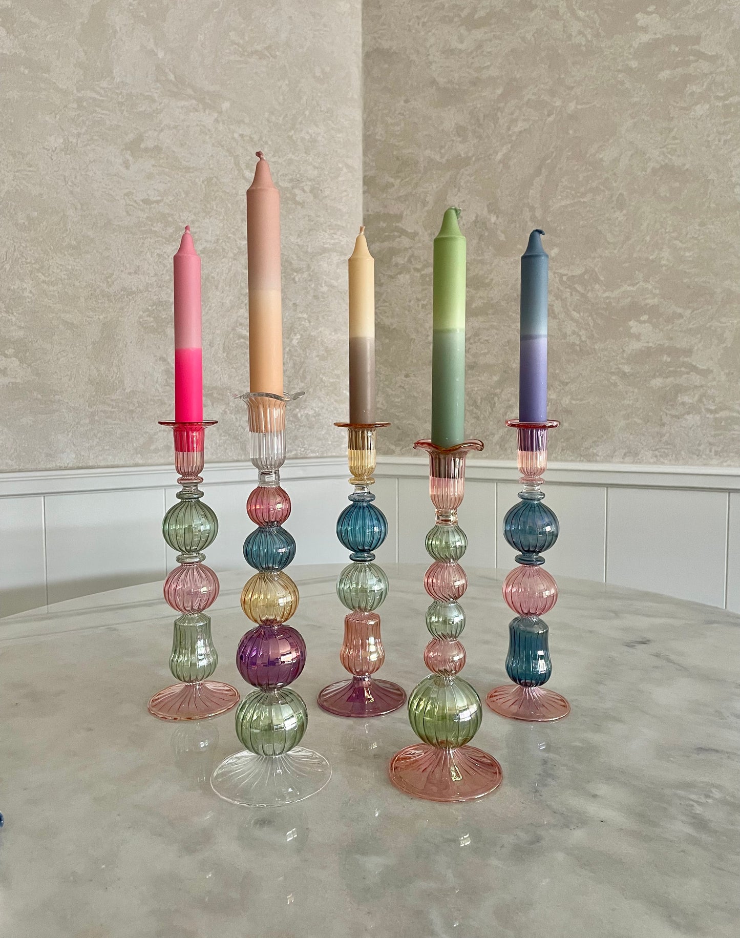 Candle Dip Dye - pale blush x pale peach