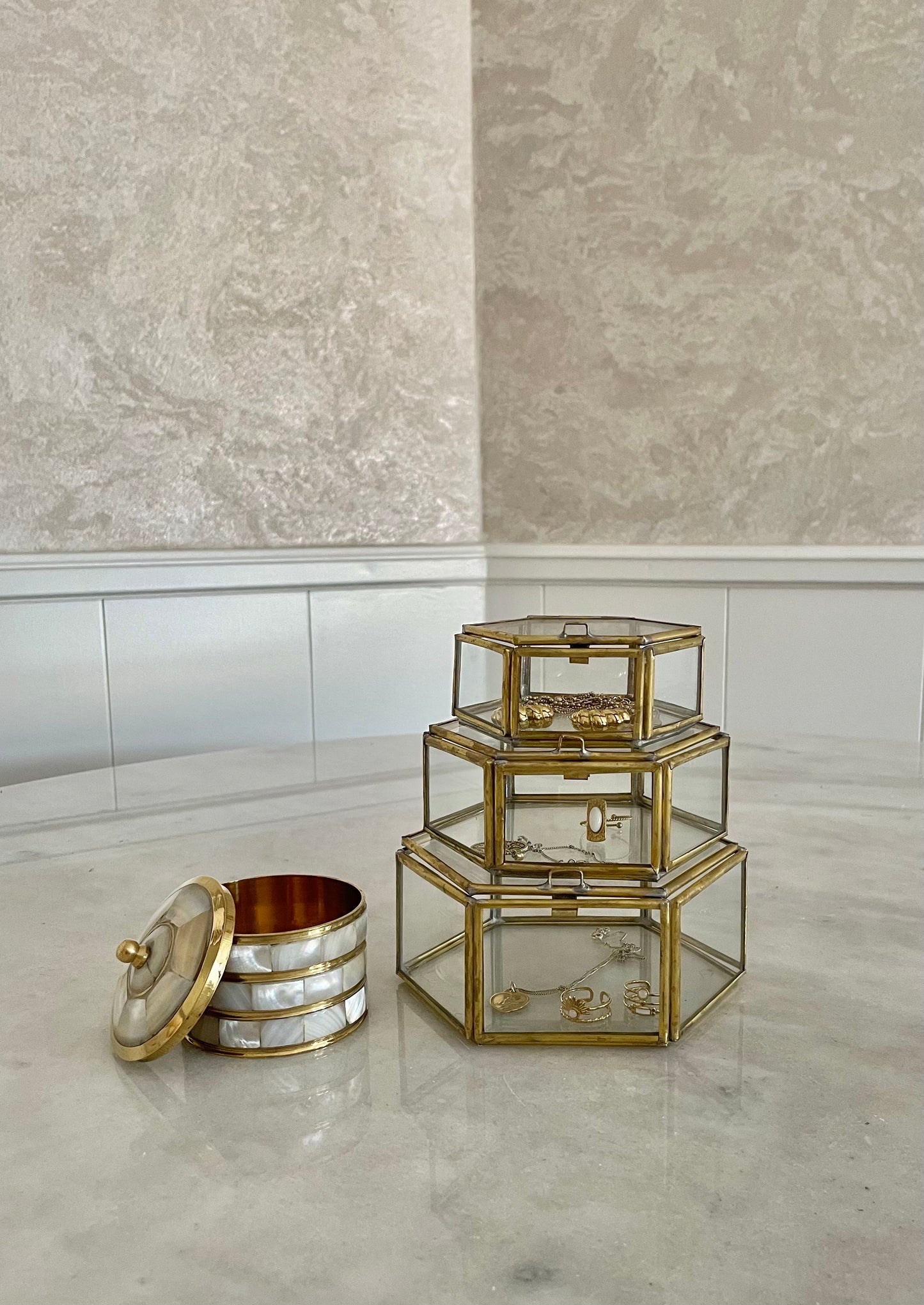 Jewellery box Hexagon - medium