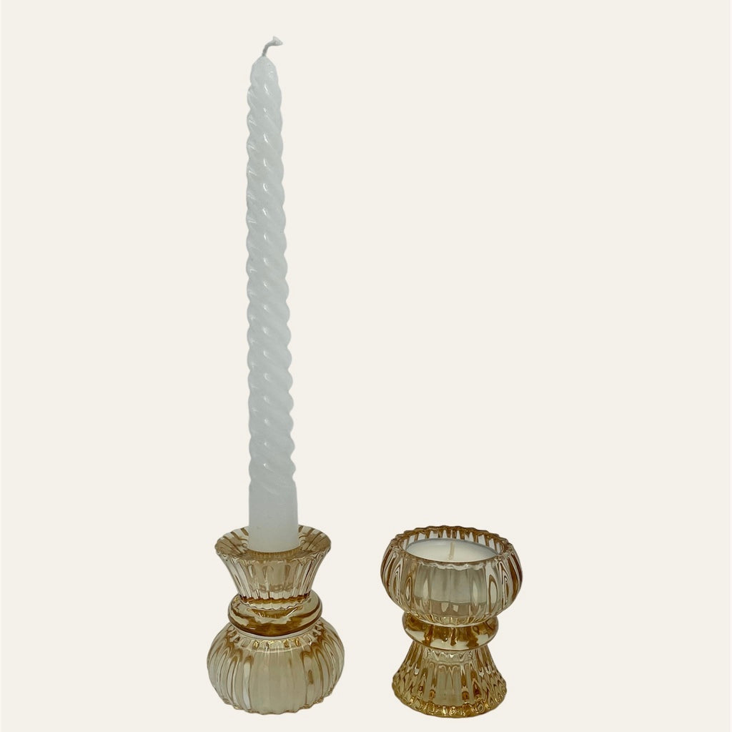 Candle/tea light holder - amber