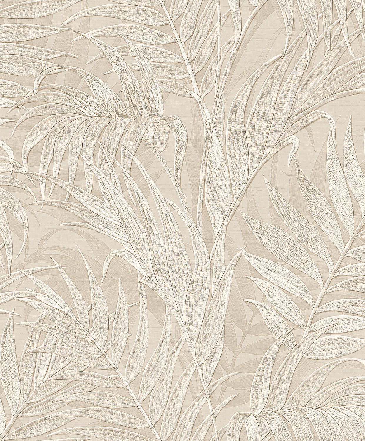 Behang Dutch Wallcoverings - Grace - Tropical Palm Leaf Beige - GR322102