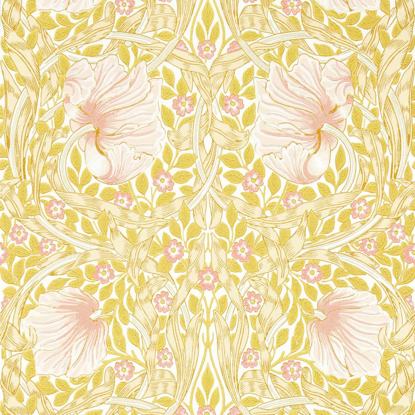 Behang Morris & Co - Pimpernel - Sunflower/Pink - 217065