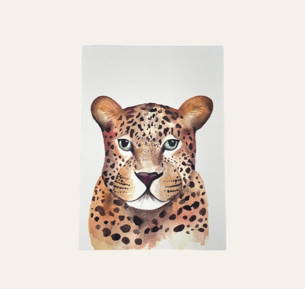 Card - Leopard – leopards & palm trees