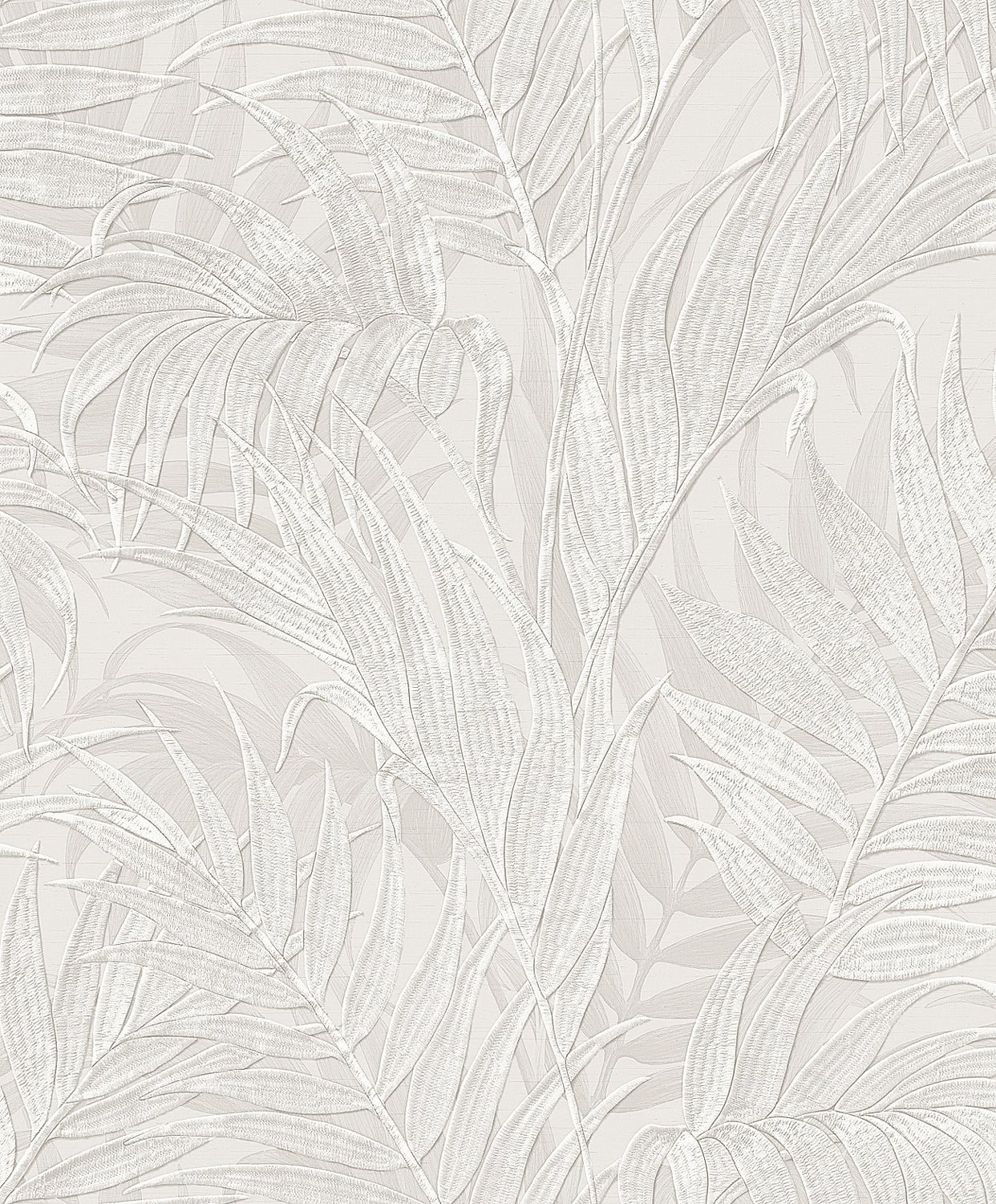 Behang Dutch Wallcoverings - Grace - Tropical Palm Leaf Silver - GR322101